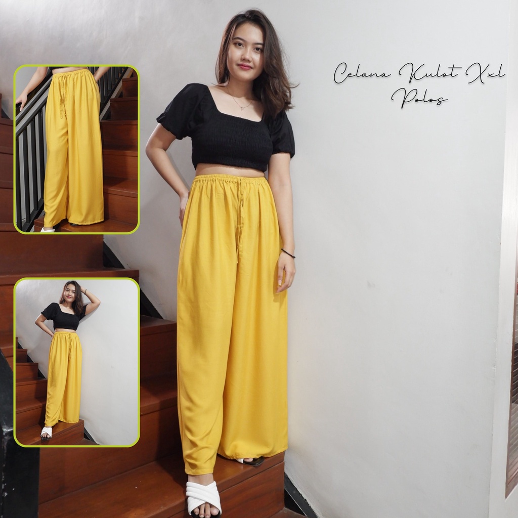 Celana Kulot Wanita Jumbo Bahan Rayon Premium Termurah Kekinian