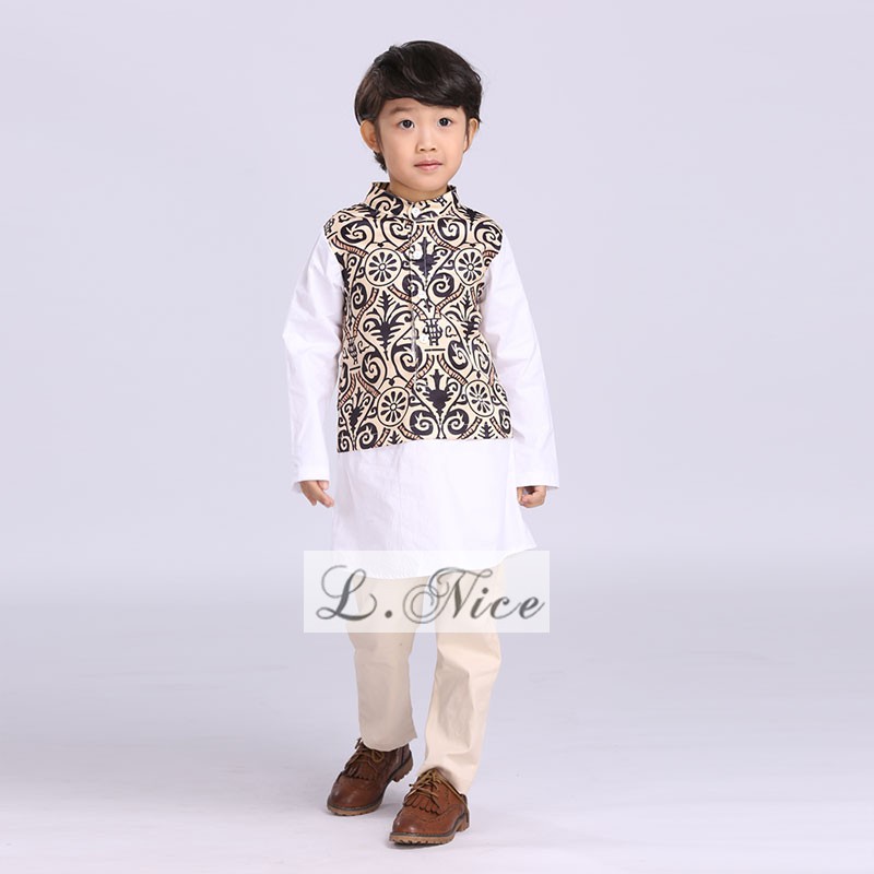 Setelan Baju Koko Anak Cowok Motif Batik Set 2in1 (top, celana)