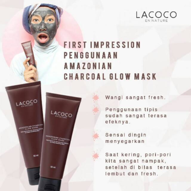 Lacoco amazonian charcoal glow mask produk nasa