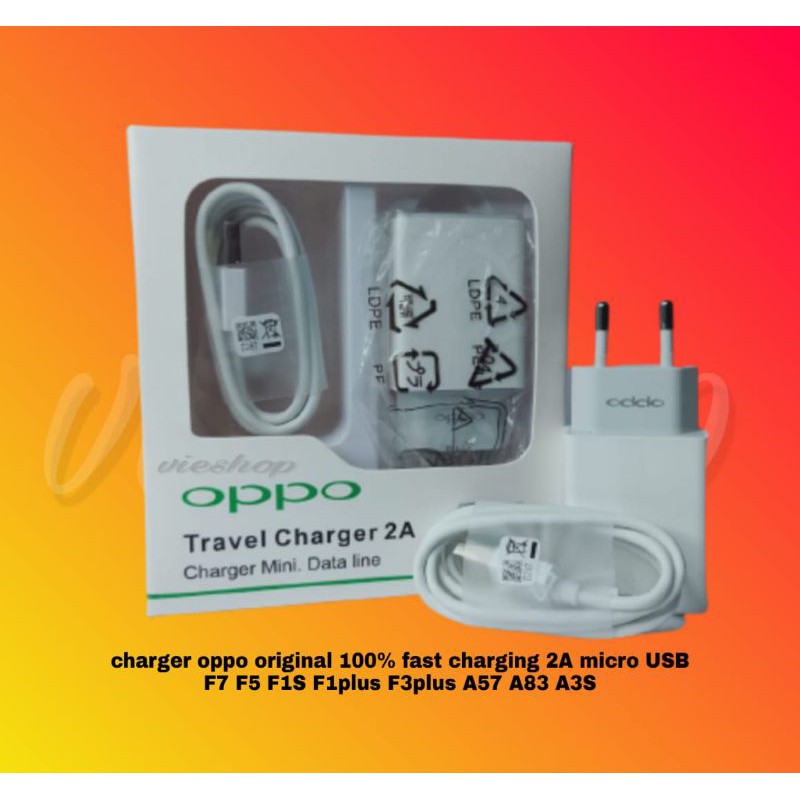 Charger Oppo Original 100% Fast Charging/Charger Oppo F9 F7 F5 F1s F1plus f3plus A7 A83 A3s A37