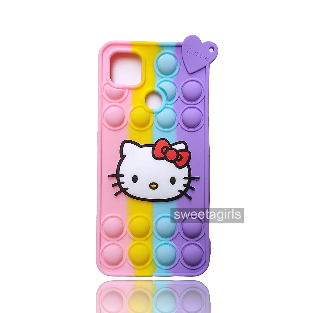 Softcase Pop It - Untuk Xiaomi Redmi 9C  - Casing Boneka Karakter  - Doraemon - Stitch - Hello Kitty - Keropi Rubber / Casing unik/casing lucu /  Case Silikon 3D Karakter