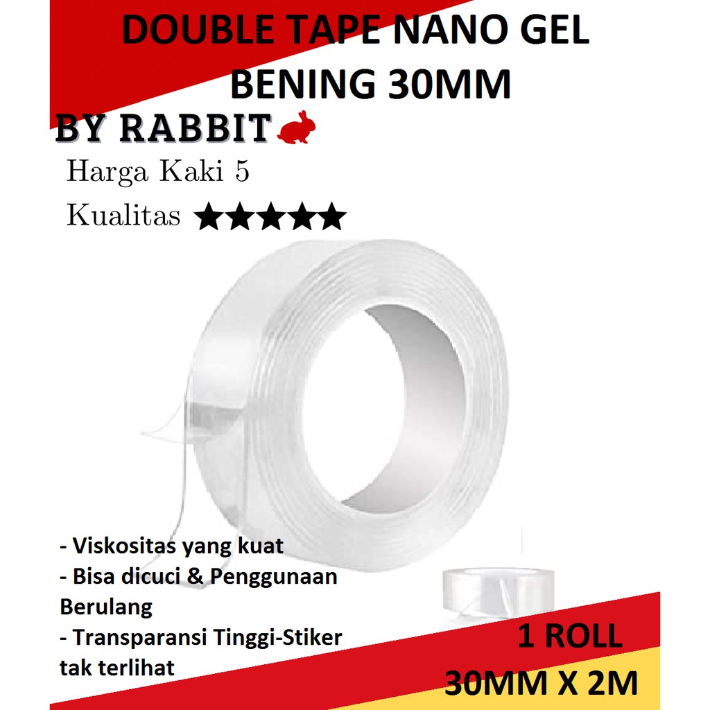 

Double Tape Nano Gel / Nano Tape bening tahan air 30MM 2 METER