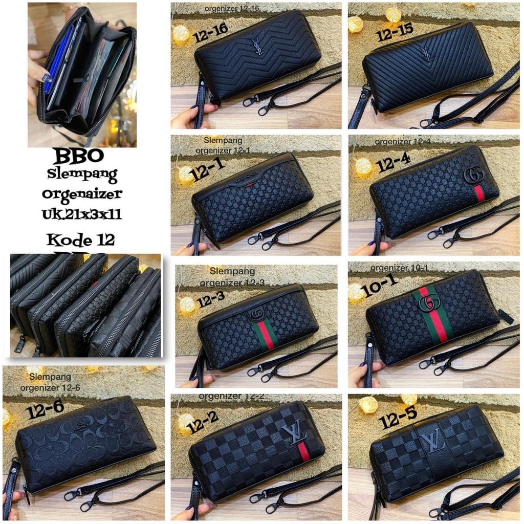 Tas Organizer Multifungsi Termurah Simple Biru Waterproof Wanita S0F3 Terbaru Keuangan Besar Merah P