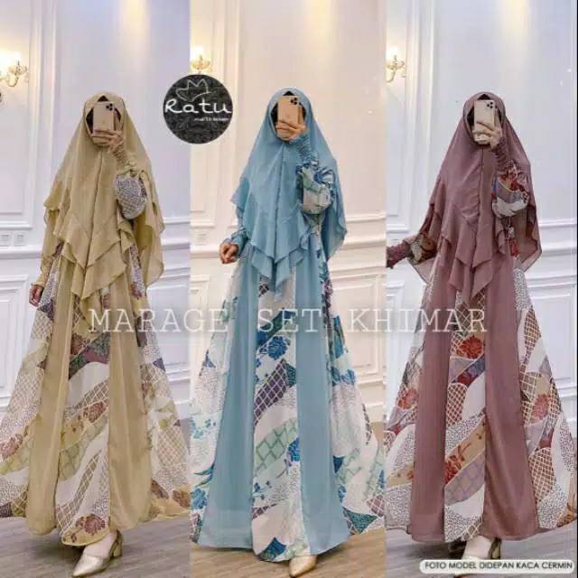 Maraqe set Khimar gamis ratu termurah