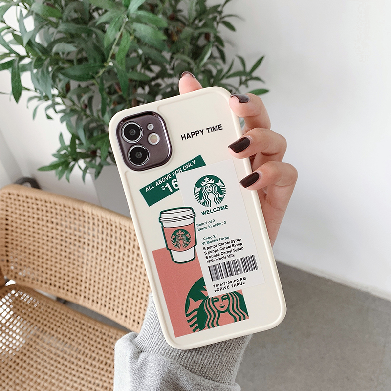 [Removable lens] McDonald's and Starbucks are used for casing iPhone 12 pro max iPhone Pro 11 iPhone 7 8 Plus X Xr Xs XsMax se2020 anti-drop and anti-drop full-cover lens soft case