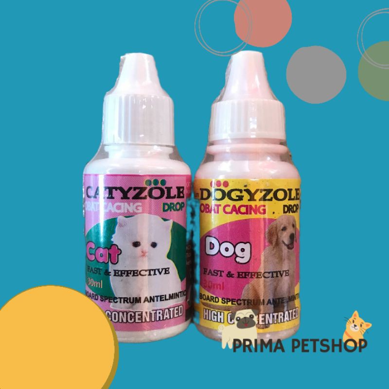 CATYZOLE DROP &amp; DOGYZOLE DROP OBAT CACING ANJING DAN KUCING