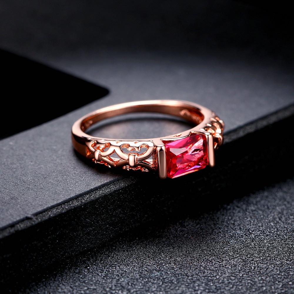 Cincin Bahan Sterling Silver 925 Warna Rose Gold Untuk Wanita Jza0126