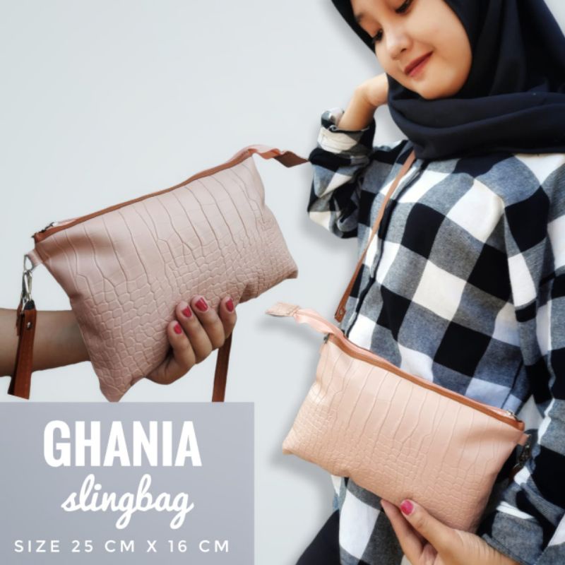 2in1 Slingbag Ghania snake - bisa jadi clutch-bisa jadi slingbag