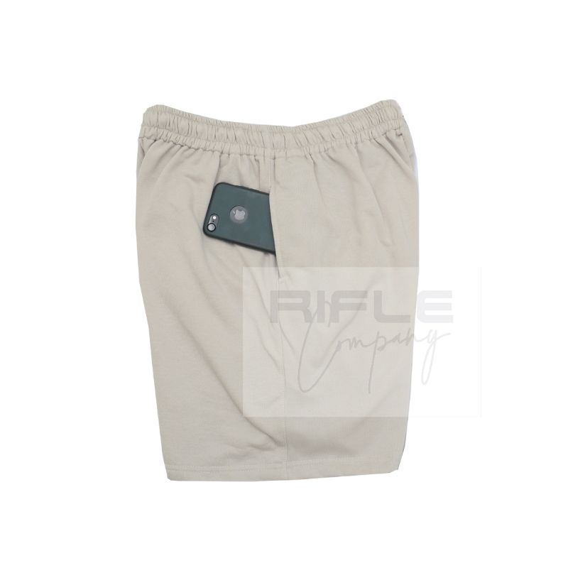 Rifle.co | Celana pendek pria | boardshort | Sweatpants | celana fleece |  boxer | krem Candlelit Beige
