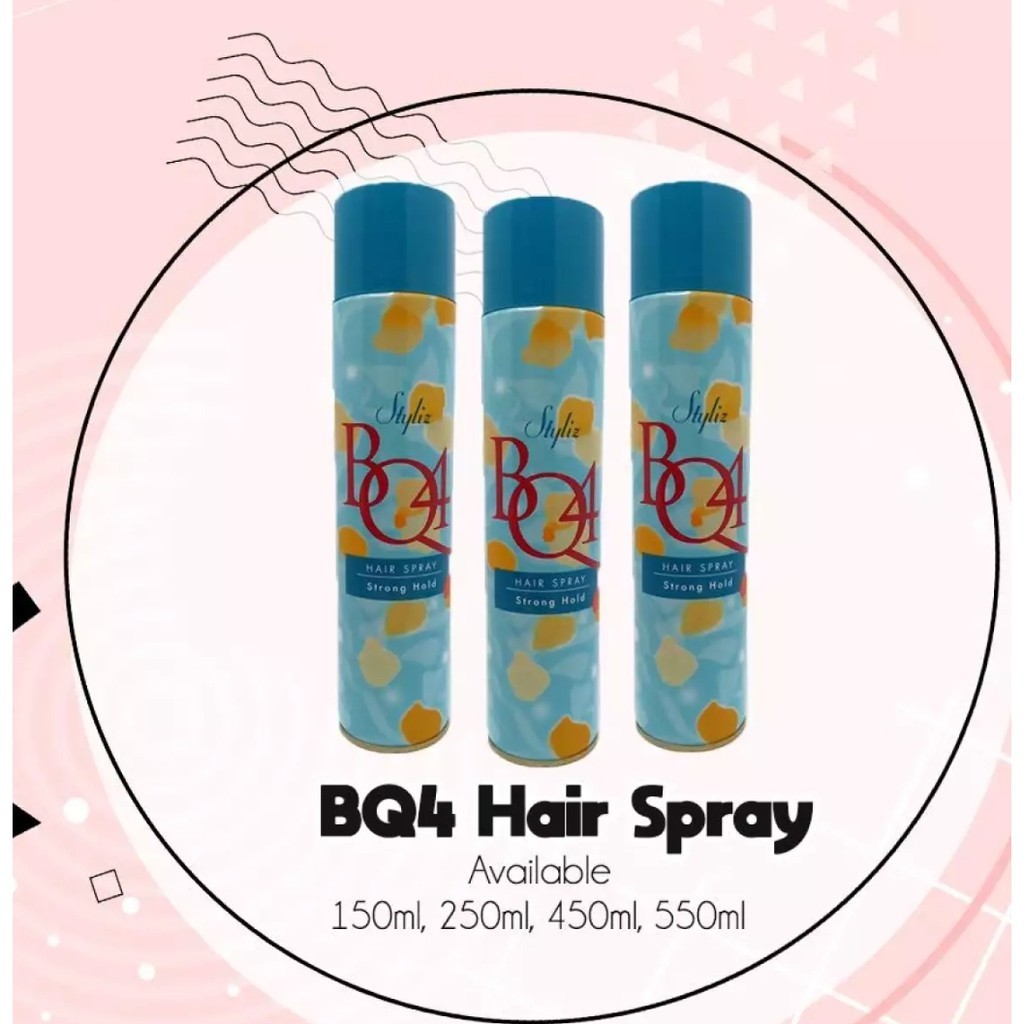 BQ4 Hair Spray Styliz Rambut Sanggul 150ml / 250ml / 450ml / 550ml