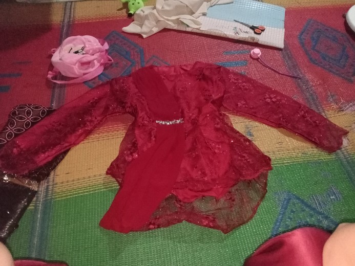 (new Arrival - Termurah) Batik Couple Brukat Selendangan Terbaru - Couple Kresna Maroon