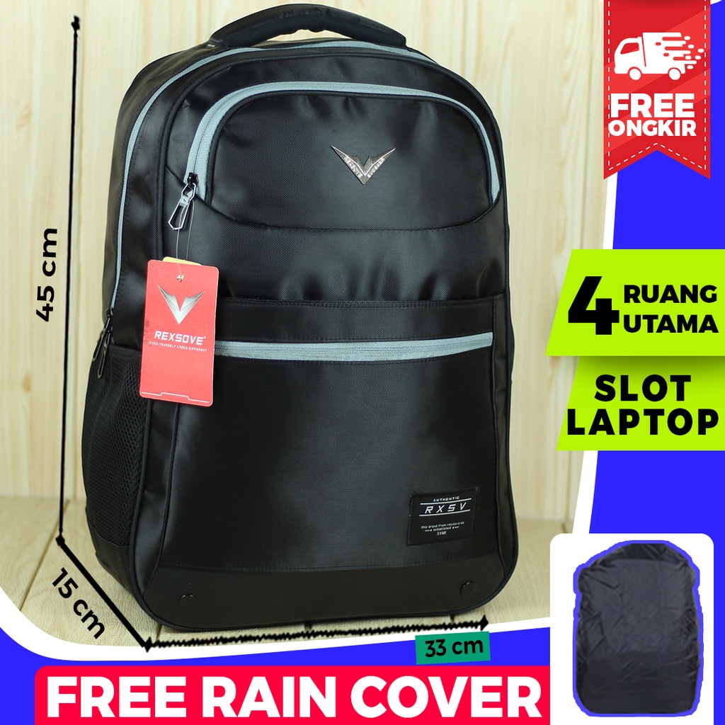 TAS RANSEL REXSOVE ORIGINAL Backpack Pria Wanita Unisex Multifungsi Tas Gendong Sekolah Kuliah Kerja