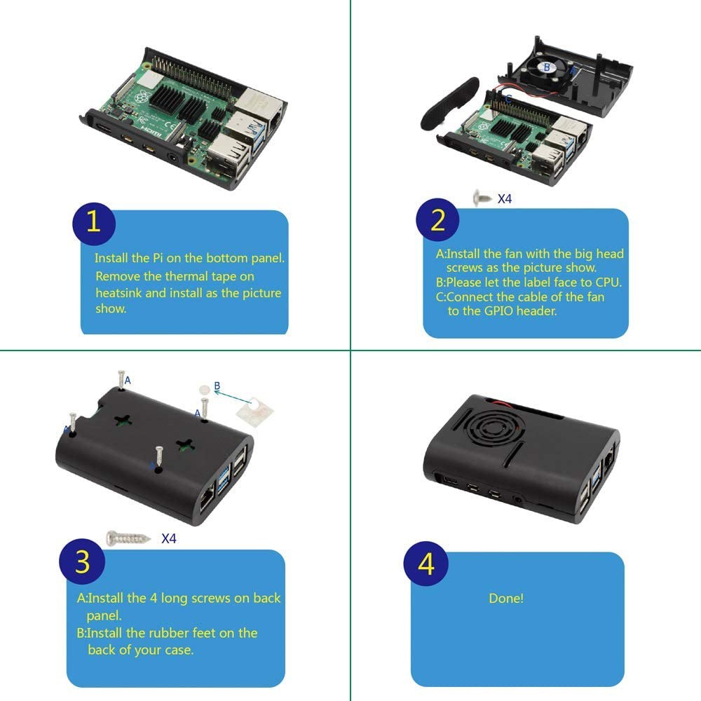 Protective ABS Shell Case for Raspberry Pi 4 Model B