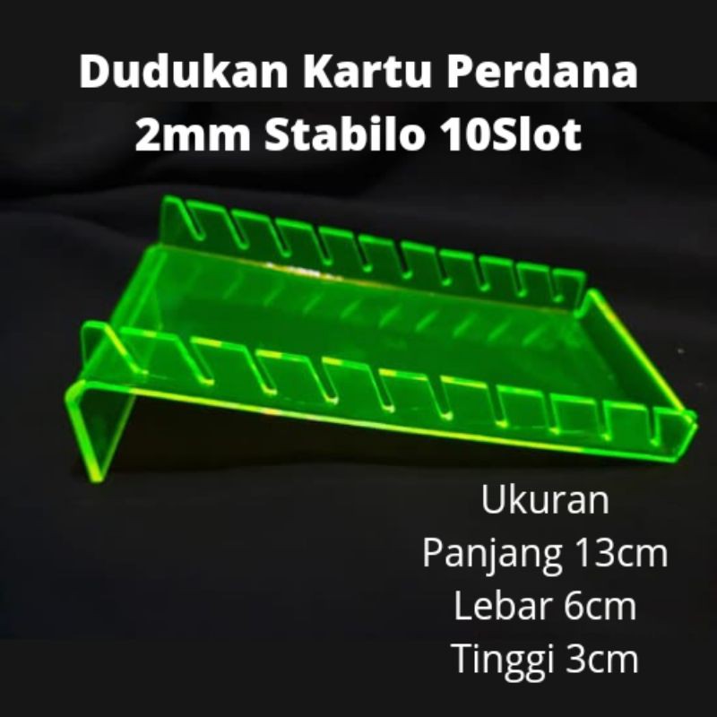 Dudukan Kartu Perdana / Dudukan Voucher Akrilik 2mm Stabilo 13x6 10Slot