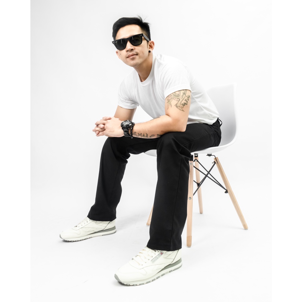 Gizmo Celana Chino Reguler Forthright Black Loose pants