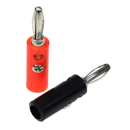 Jack Socket Banana Jantan Male Plug 1 Set Konektor sepasang Merah Hitam