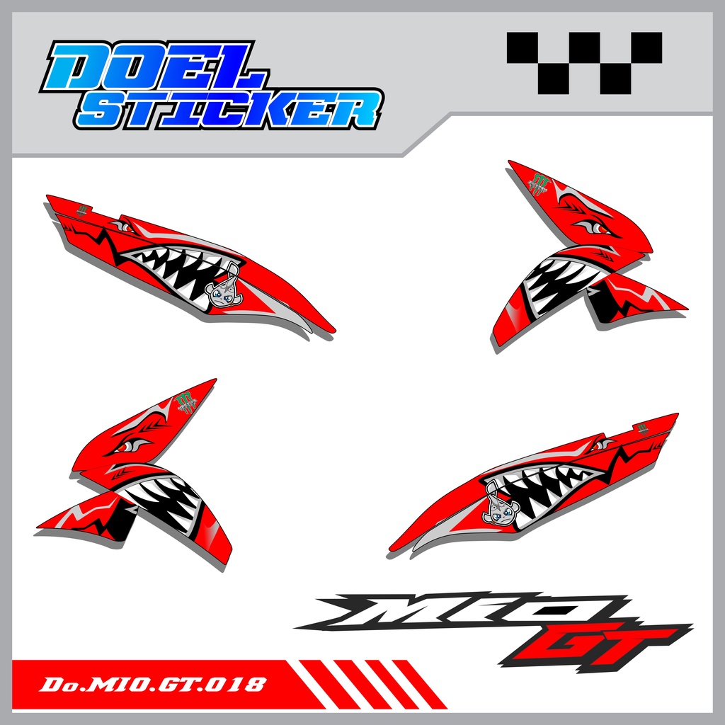 STICKER STRIPING MIO GT - STICKER STRIPING LIST VARIASI HOLOGRAM , CROME MIO GT DOEL 018