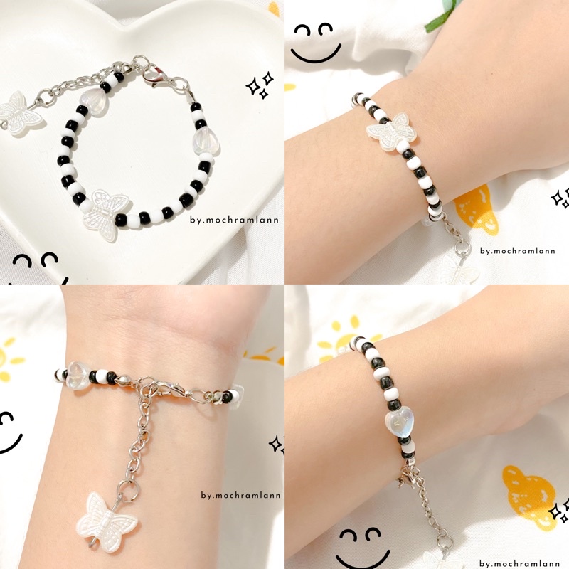 GELANG MANIK BEADS RING KOREA MODEL KUPU / GELANG KUPU AESTHETIC / GELANG MANIK MANIK KOREA