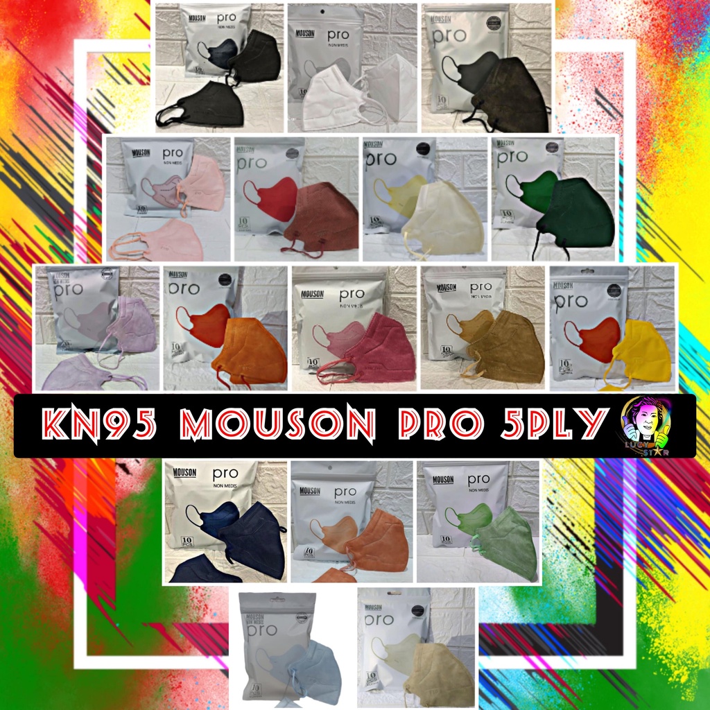 MASKER KN95 MOUSON PRO - 5PLY / 5 LAYERS EARLOOP | MASKER KN95 MOUSON 5D》ISI 10 PCS | DISPOSABLE FAC