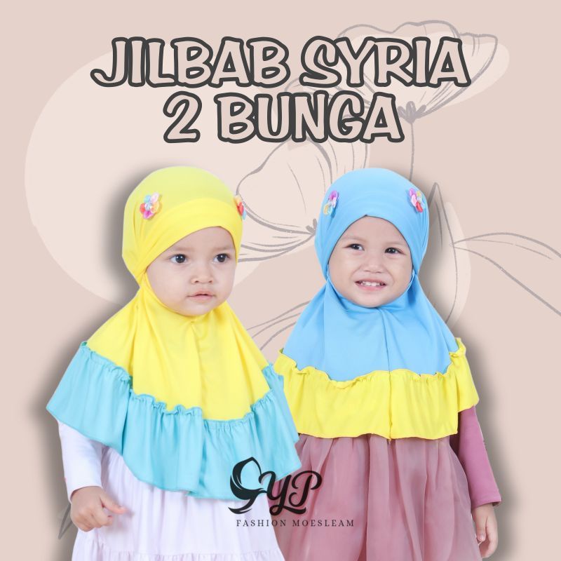 Jilbab 2 Bunga Anak bayi Instan lucu 0-3 Tahun Bahan Adem | Hijab baby sekolah Sd newborn kekinian | Kerudung Perempuan Tk Lembut Terbaru 6-12 Bulan