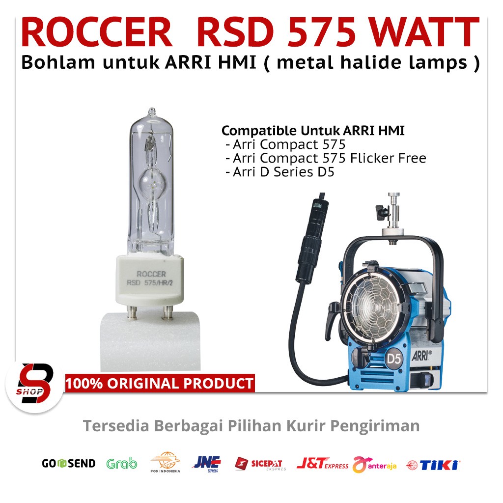 Bohlam Lampu HMI Bulb 575W 95V Roccer RSD575W/HR G22