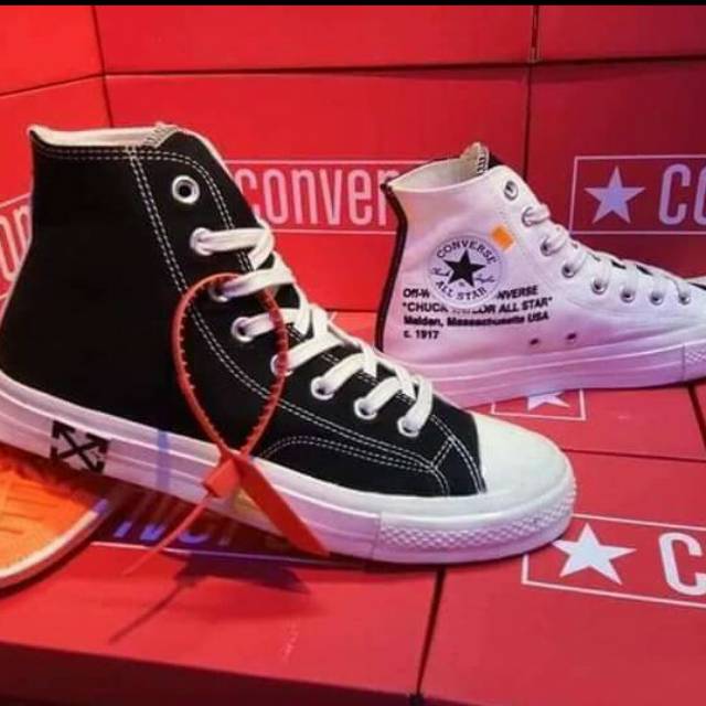 Sepatu converse 70s high black x off white premium original