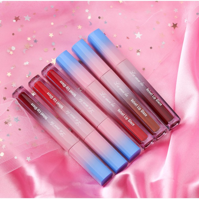 LAMEILA Lip Glaze Lipstik Cair Velvet Metal Bibir Makeup Lip Tint Lip Gloss LA035