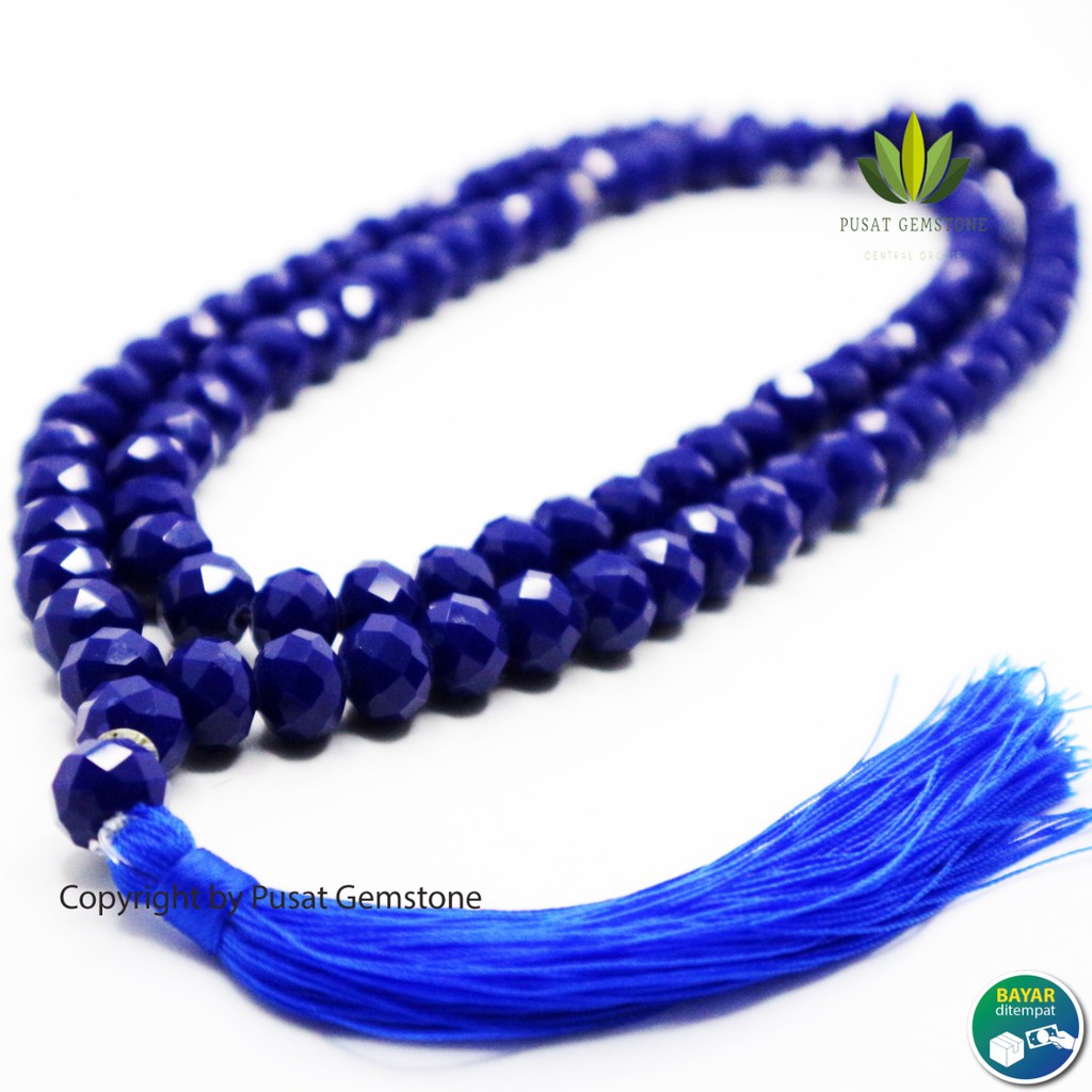 Tasbih Batu Kristal Biru 99 Butir Grade A