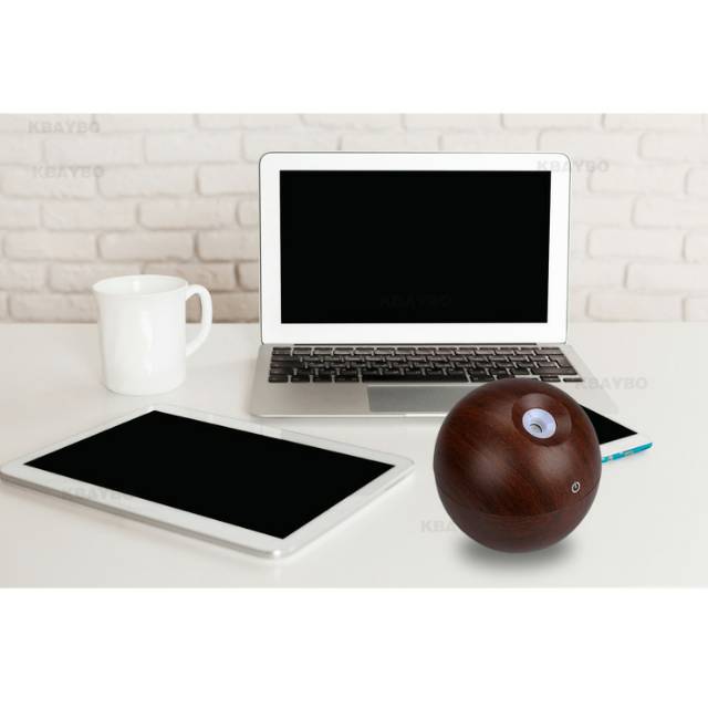 Humidifier Car Mini Aromatherapy Air Desain Kayu 130ml Dark Brown