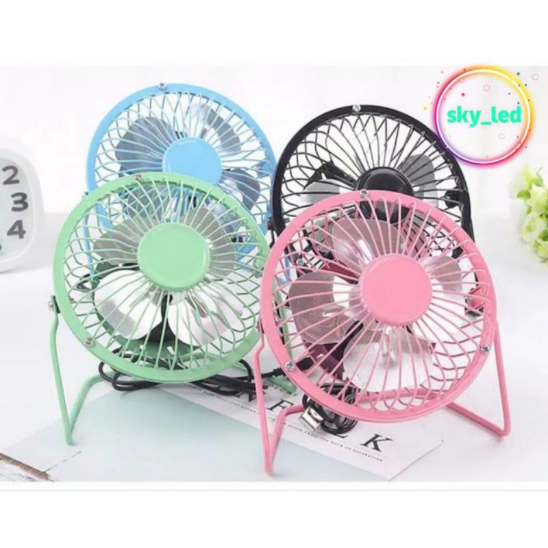 Kipas Angin USB Bahan Besi Mini Fan A18/ Warna Ramdom