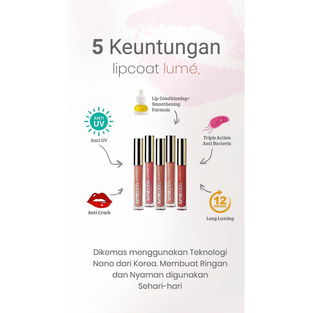 (BISA COD) Lipmatte Tahan Lama Lipstik Lumecolors Sunset Chic Lipcoat Lip Cream Lumecolors Kissproof-5