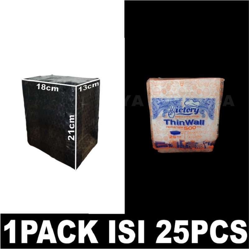 Thinwall 500ml 500pcs Rectangle  per dus box tempat kotak makanan panjang 500 ml plastik murah