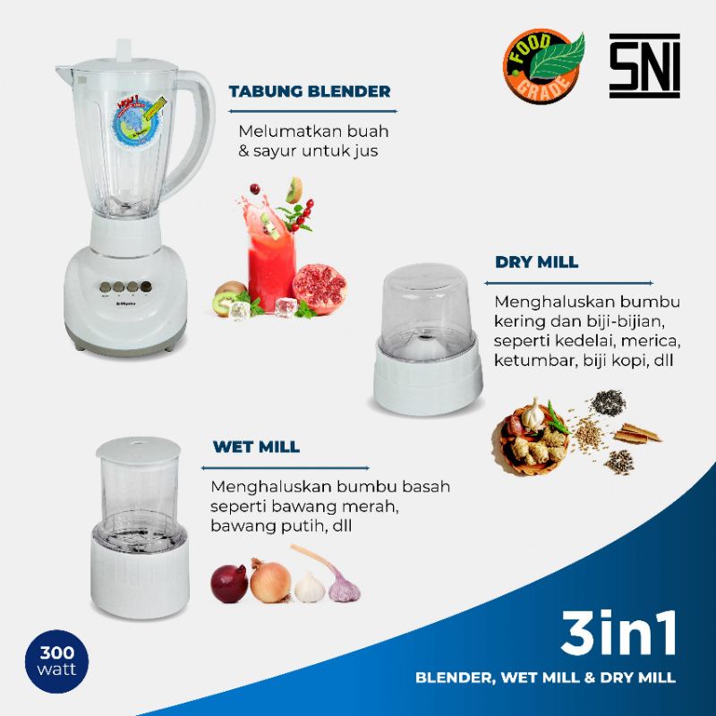 BLENDER MIYAKO PLASTIK / KACA BL 152 PF AP  / BL 152 GF 1.5L PELUMAT LEBIH AWET HALUS MURAH