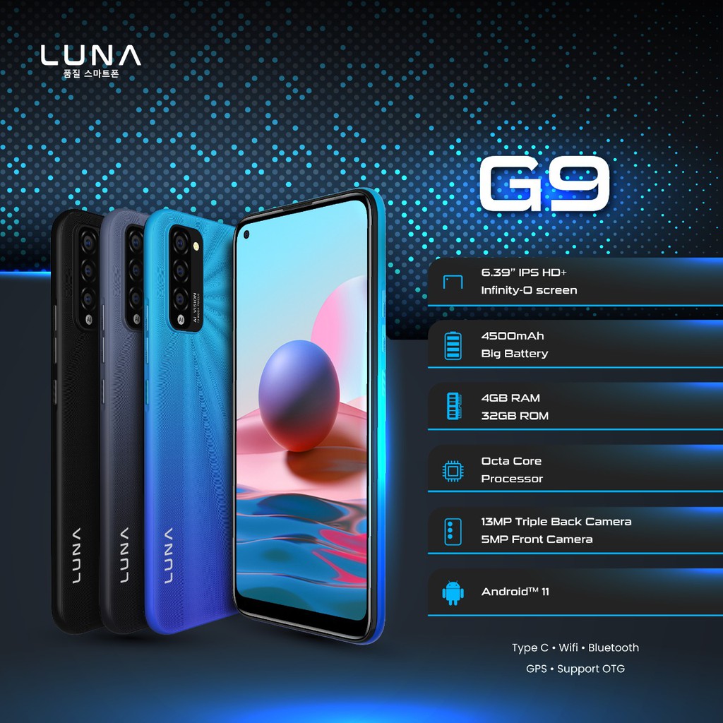 Luna G9 4/32 Ram 4GB Internal 32GB Garansi Resmi - murah