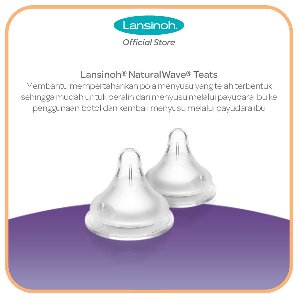 Lansinoh NaturalWave Teats GB / Aksesoris Botol Susu / Nipple Replacement Isi 2pcs (Tersedia varian ukuran)