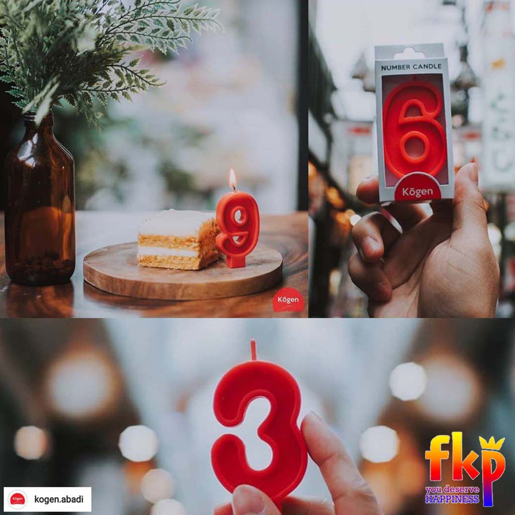 Lilin Angka Kogen Merah 7cm Jumbo - Lilin Angka Ultah Merah - Birthday Candle