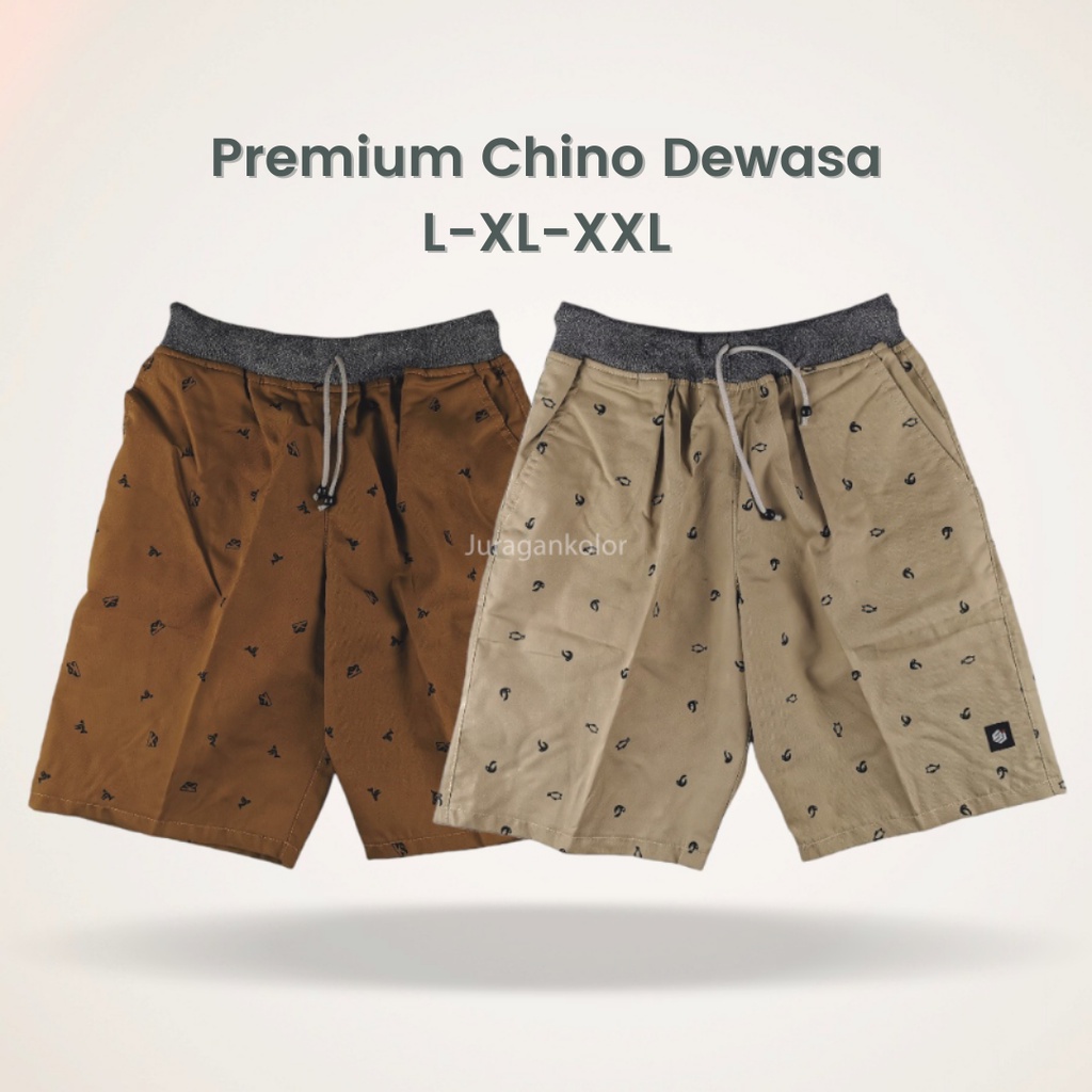 Celana Pendek Pria Dewasa Motif Chino Short Pants Rib Kekinian