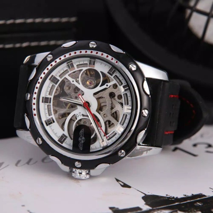 Jam Tangan Pria Mekanik Automatic Winner Sporty Transparan Mewah