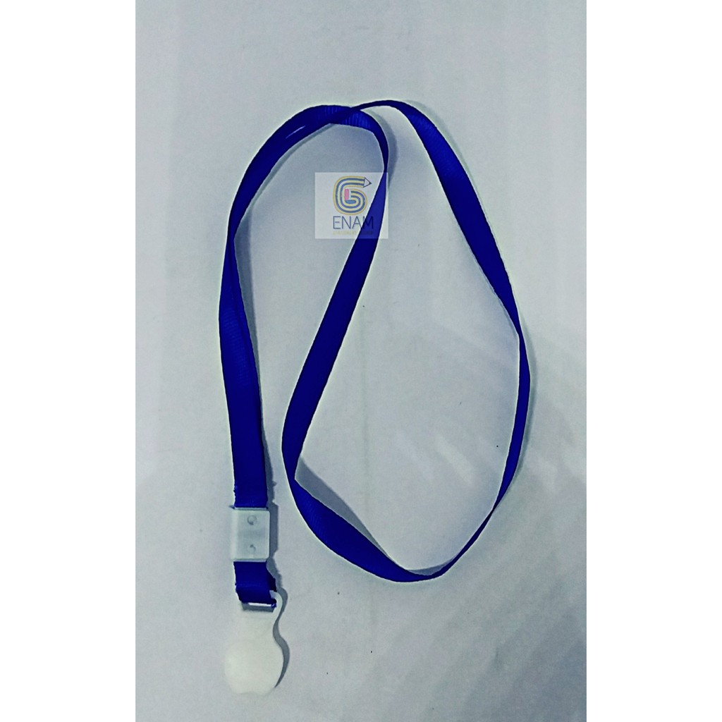 

tali name tag jepit plastik warna biru
