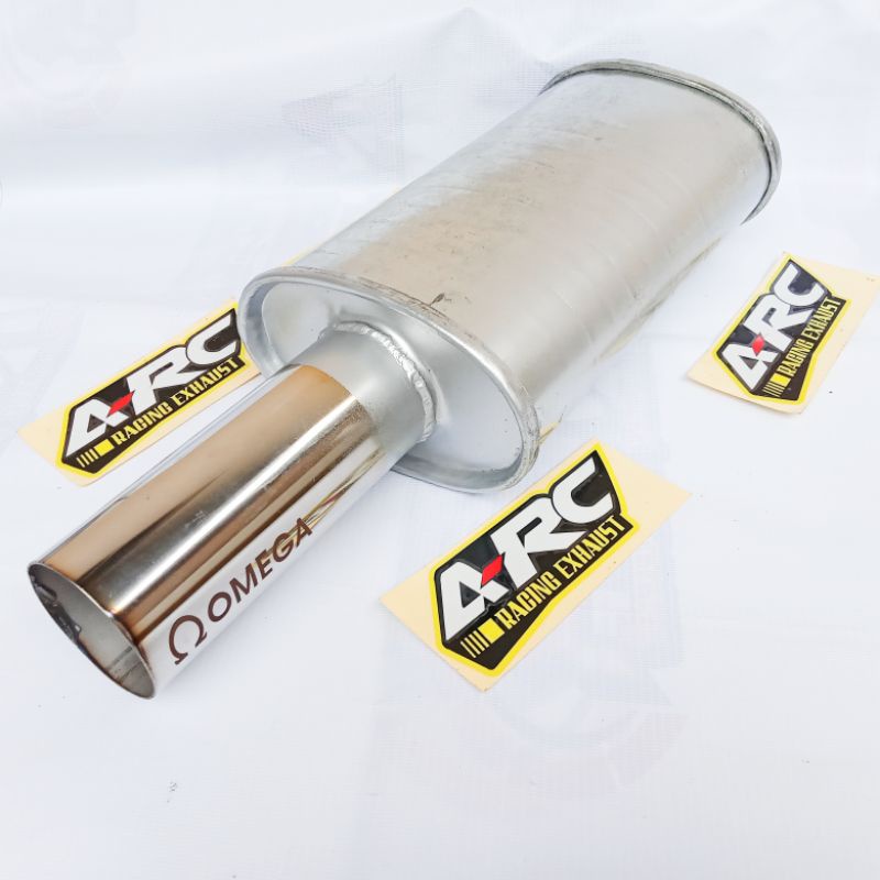 KNALPOT MOBIL OMEGA UJUNG STAINLES SUARA BASS KERING