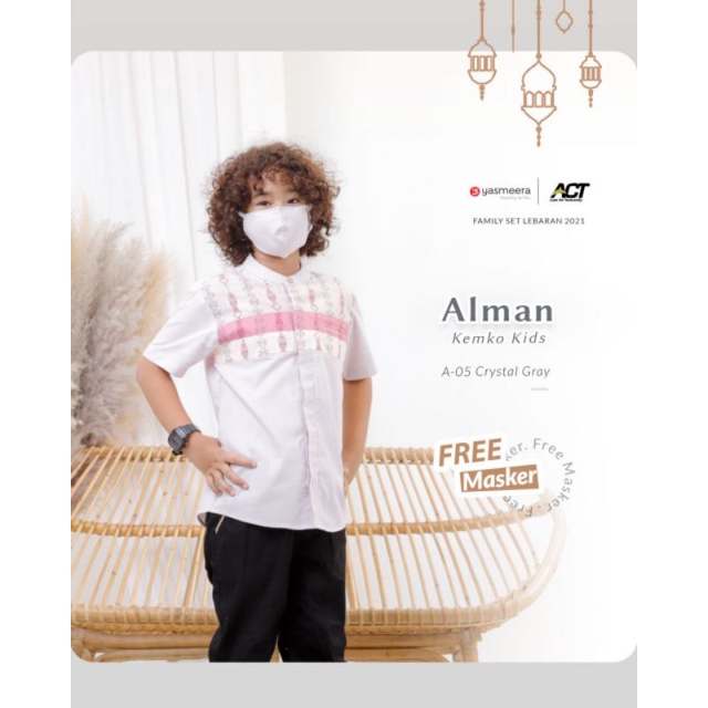 KEMKO ALMAN ANAK CRYSTAL GRAY BY YASMEERA |Kemko Abu-abu| |Kemko Anak| |Kemko Lebaran|