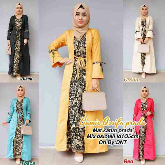 GAMIS ASSIFA PRADA BALOTELLI LONGDRESS PANJANG MUSLIM HIJAB MODERN KONDANGAN SERAGAM BRIDESMAIDS