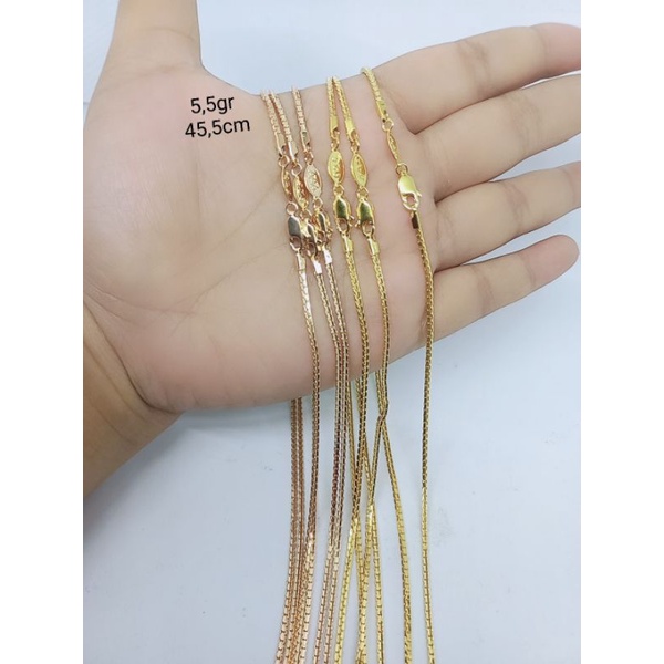 KALUNG PERAK ASLI 925 LAPIS EMAS/KALUNG ITALI SANTA/KALUNG ASLI SILVER/KALUNG FASHION WANITA