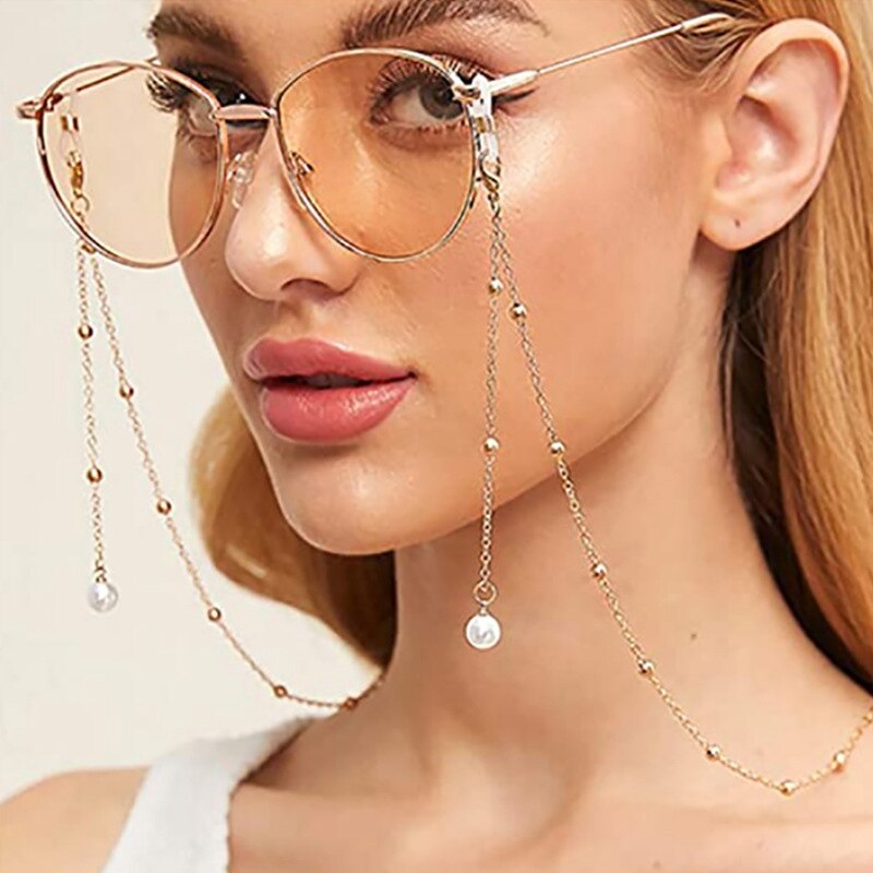 Fashion Pearl Pendant Mask Glasses Chains Lanyards For Women Eyeglasses Cord Lanyard Neck Strap Lanyard Necklace Jewelry