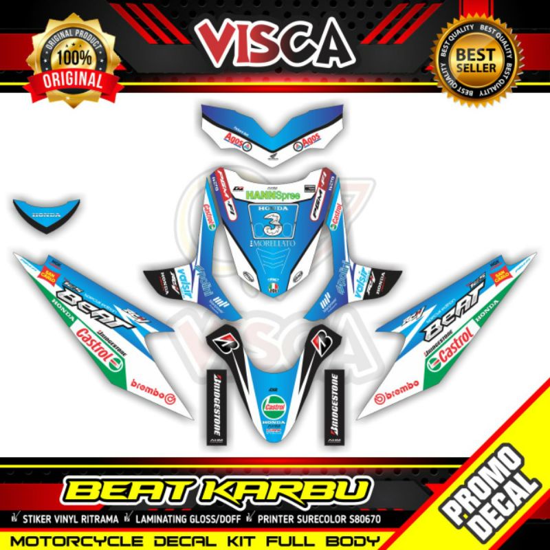 STICKER DECAL HONDA BEAT KARBU FULL BODY  CASTROL