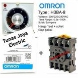 Timer OMRON H3BA-8 + Socket Relay kaki 8 Pin