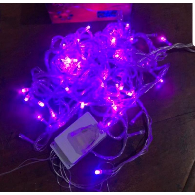 Lampu natal/lampu hias/twinkle led ungu 10meter