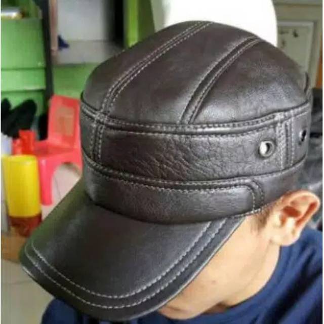 Topi kulit asli kualitas premium made in Garut terpopuler unik menarik