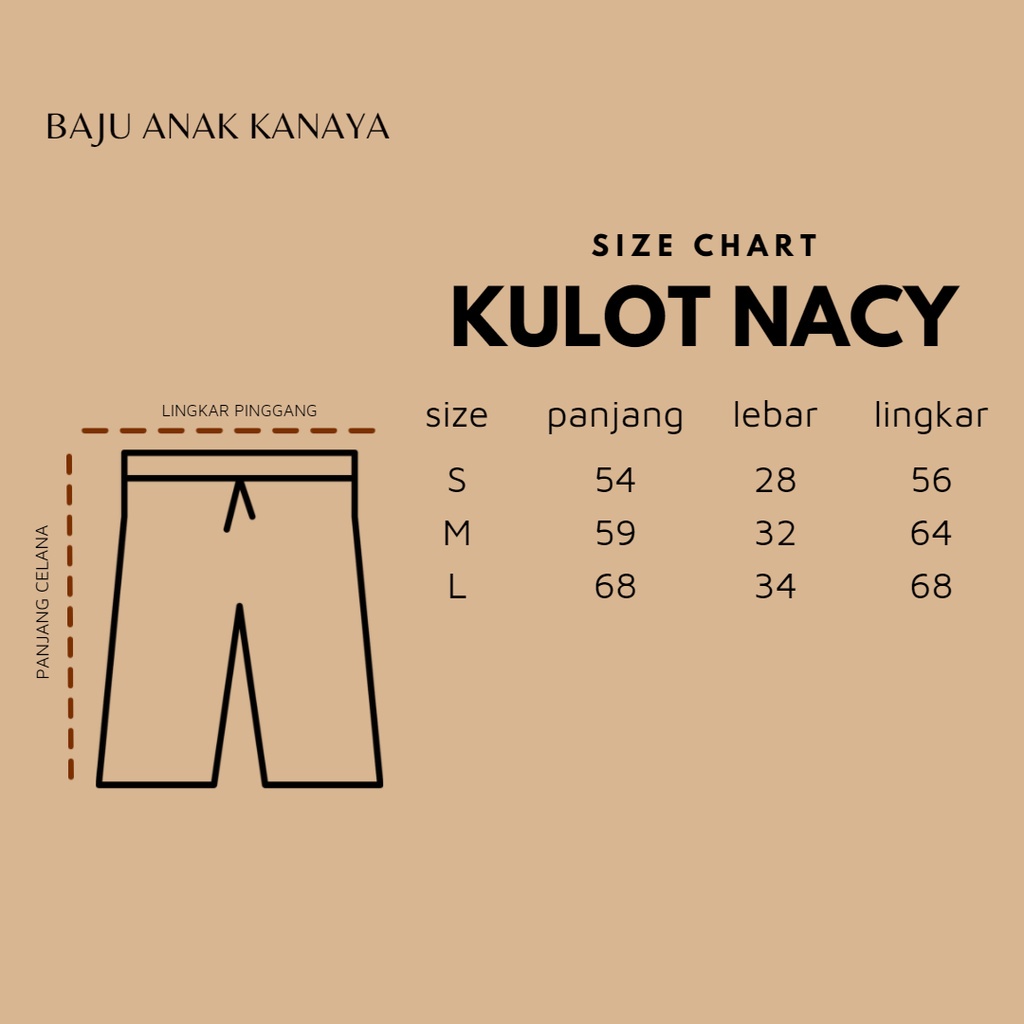 3-7 TH KULOT ANAK PEREMPUAN NACY KULOT ANAK HIGHWAIST ANAK CELANA ANAK PEREMPUAN