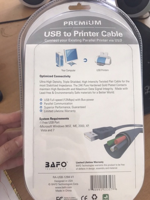 KABEL USB TO LPT PARALEL BAFO PRINTER EPSON LX LQ